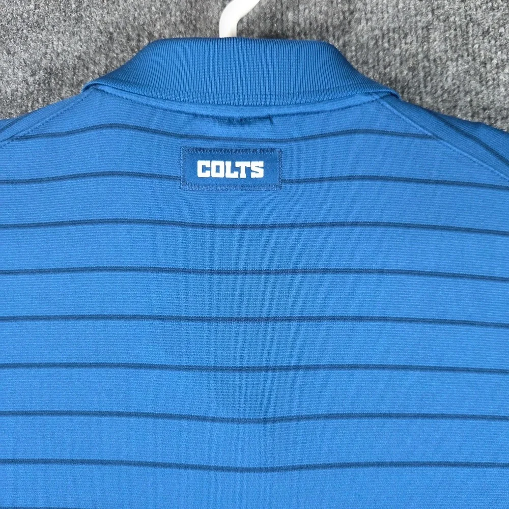 Nike NFL Colts Men's 2XL Dri-Fit Blue Short Sleeve Polo Shirt On Field